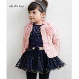 Girls clothing set Kids fashion rose t-shirt + Coat + skirt 3 pcs children birthday party dress high quality cotton Clothes Suit