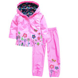 Girls Clothes Sets Autumn Children Clothing Boy Raincoat Sport Suit Print Long Sleeve Waterproof Girls Jacket+Pants Kids Clothes
