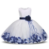 Newborn Baby Girl Christening Gown Tulle Infant Petals Bridal Dresses Toddler Girl First Birthday Party Dresses Baptism Clothes