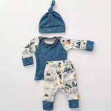 Newborn Baby Girl Boys Clothing Long Sleeve Tops Cotton T-shirt Cute Pants Fashion Outfits Set Clothes 3PCS