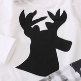 Newborn Baby Girl Boy Deer Printing Romper Pants Leggings hat 3pcs Cute Kids Outfits Set Clothes