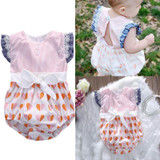 Newborn Baby Girl Bodysuit Clothes Cute Bebes Lace Flower Infant Kids Body Clothing Sunsuit 0-12M