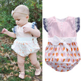 Newborn Baby Girl Bodysuit Clothes Cute Bebes Lace Flower Infant Kids Body Clothing Sunsuit 0-12M