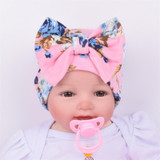 Newborn Baby Floral Hat Big Bow Baby Hat Organic Cotton Spring Autumn Hat Newborn Hospital Hat Baby Infant Gift