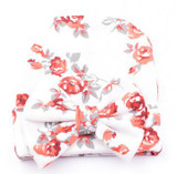 Newborn Baby Floral Hat Big Bow Baby Hat Organic Cotton Spring Autumn Hat Newborn Hospital Hat Baby Infant Gift