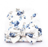 Newborn Baby Floral Hat Big Bow Baby Hat Organic Cotton Spring Autumn Hat Newborn Hospital Hat Baby Infant Gift