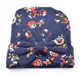 Newborn Baby Floral Hat Big Bow Baby Hat Organic Cotton Spring Autumn Hat Newborn Hospital Hat Baby Infant Gift