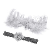Newborn Baby Flower Headband+Wing Prop Outfits Costume Photo Photography Set