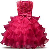 Newborn Baby Dress Kids Party Wear Princess Costume For Girl Tutu Bebes Infant 1 2 Year Birthday Dresses Girl Summer Red Clothes