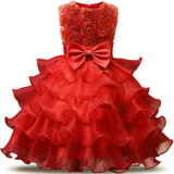 Newborn Baby Dress Kids Party Wear Princess Costume For Girl Tutu Bebes Infant 1 2 Year Birthday Dresses Girl Summer Red Clothes