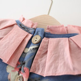 Newborn Baby Dress Spring Flowers Printed Girls Tutu Clothes Long Sleeve Party Dresses for Girls Thicken Winter Baby Clothing