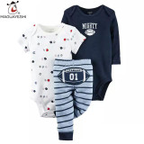 Newborn Baby Clothing Sets Cartoon Print Colorful Girl boy Bodysuit Short Sleeve Cute Rompers fashion Bebe children Costume 3pcs