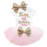 Newborn Baby Christening Gown Gold Sequins 0-2 Year Birthday Outfits Infant Party Dress Baby Tutu Tulle Toddler Girl Clothes