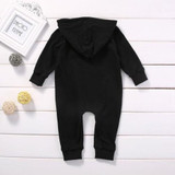 Newborn Baby Boys Girls Romper Solid Black Long Sleeve Hooded Rompers Children Clothing Girl Boy Jumpsuit Outfits Clothes
