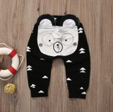 Newborn Baby Boys Girls Pants 2017 New Autumn Casual Cartoon Printing Middle Elastic Waist Pants Baby Boys Girls Trousers 4p042