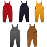Newborn Baby Boys Girls Overalls 2018 New Autumn Solid Casual Regular High Waist Pants For 1-5T Baby Boys Girls Overalls 5ov003