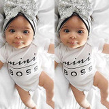 Newborn Baby Boys Girls Mini Boss Cotton Clothes Bodysuit Jumpsuit Outfit Sunsuit Clothes Set