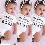 Newborn Baby Boys Girls Mini Boss Cotton Clothes Bodysuit Jumpsuit Outfit Sunsuit Clothes Set