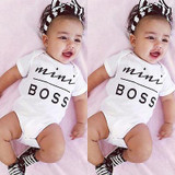 Newborn Baby Boys Girls Mini Boss Cotton Clothes Bodysuit Jumpsuit Outfit Sunsuit Clothes Set