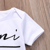 Newborn Baby Boys Girls Cotton Clothes Letter Short Sleeve Bodysuit Jumpsuit Outfit Sunsuit