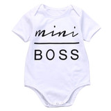 Newborn Baby Boys Girls Cotton Clothes Letter Short Sleeve Bodysuit Jumpsuit Outfit Sunsuit