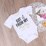 Newborn Baby Boys Girls Bodysuit Cotton Letter Short Sleeve Infant Boy Girl Jumpsuit Kids Clothes Outfit Cute