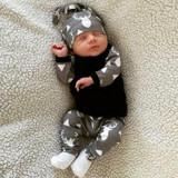 Newborn Baby Boys Baby Girl Infantil Clothes Deer Tops T-shirt +Pants Leggings Hat 3pcs Outfits Set