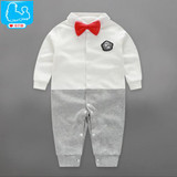 Newborn Baby Boy Rompers 100% Cotton Tie Gentleman Suit Bow Leisure Body Suit Clothing Toddler Jumpsuit Baby Boys Brand Clothes