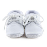Newborn Baby Boy Or Girl Pure White The Baptism Of Shoes Unique Lace-up Soft Sole Cotton Christening First Walkers