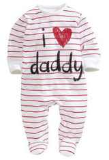 Newborn Baby Boy Girl Infant I Love Mummy Daddy Long Sleeve Romper Jumpsuit Clothes