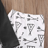 Newborn Baby Boy Girl Clothes Tops Mama Letter Print Cotton T-shirt+Arrow Geometric Pants Leggings 2pcs Outfits Baby Set 0-24M