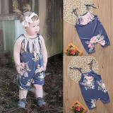 Newborn Baby Boy Girl Clothes Children Summer Sleeveless Floral Romper Tassel Jumpsuit Outfit Casual Sunsuit