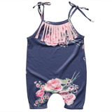 Newborn Baby Boy Girl Clothes Children Summer Sleeveless Floral Romper Tassel Jumpsuit Outfit Casual Sunsuit
