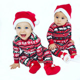 Newborn Baby Boy Girl Christmas Costume Print Baby Rompers Long Sleeve Winter Crawling Kids Clothes Romper Jumpsuit