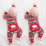 Newborn Baby Boy Girl Christmas Costume Print Baby Rompers Long Sleeve Winter Crawling Kids Clothes Romper Jumpsuit
