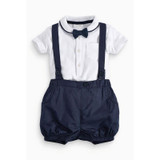 Newborn Baby Boy Bow Tie+T-shirt+Bib Pants Overalls 3PCS Set Outfit Clothes