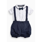 Newborn Baby Boy Bow Tie+T-shirt+Bib Pants Overalls 3PCS Set Outfit Clothes