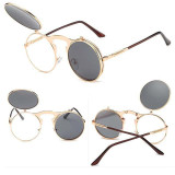 Round Steampunk Sunglasses Retro Punk Eyeglasses Men Women Summer Sunglasses Brand Designer Vintage Circle Glasses D1