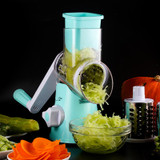 Round Mandoline Slicer Vegetable Cutter Manual Potato Julienne Carrot Slicer Cheese Grater Stainless Steel Blades Kitchen Tool