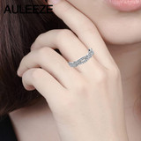 Round Cut Natural Real Diamond Split Shank Ladies Band Certified 14K White Gold Engagement Wedding Anniversary 585 Gold Ring