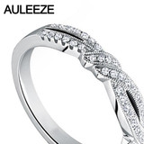 Round Cut Natural Real Diamond Split Shank Ladies Band Certified 14K White Gold Engagement Wedding Anniversary 585 Gold Ring