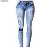 ROSICIL Summer 2016 High Waist Jeans Women Sexy Skinny Jeans Stretch Leggings Slim Pencil Denim Pants Trousers For Women