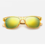 RoShari Vintage Bamboo Wood men Sunglasses Women Brand Designer black and blue UV400 Mirror Sun Glasses men oculos de sol