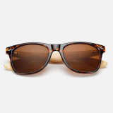 RoShari Vintage Bamboo Wood men Sunglasses Women Brand Designer black and blue UV400 Mirror Sun Glasses men oculos de sol