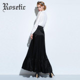 Rosetic Gothic Women Mermaid Skirt Trumpet Black Ankle-Lenghth Spring Burgundy Fall Trumpet Lace-Up Women Trumpet Mermaid Skirts
