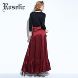 Rosetic Gothic Women Mermaid Skirt Trumpet Black Ankle-Lenghth Spring Burgundy Fall Trumpet Lace-Up Women Trumpet Mermaid Skirts