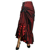 Rosetic Gothic Women Mermaid Skirt Trumpet Black Ankle-Lenghth Spring Burgundy Fall Trumpet Lace-Up Women Trumpet Mermaid Skirts