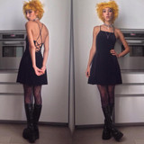 Rosetic Gothic Mini Dress Black Summer Women Sexy Spaghetti Strap Dress Backless A-Line Lace-Up Wild Club Party Goth Mini Dress
