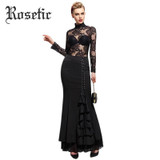 Rosetic Gothic Mermaid Skirt Women Frilly Mermaid Sexy Fishtail Corset Lace-Up Slim Floor-Length Vintage Fishtail Long Skirts