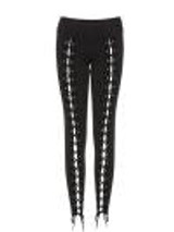 Rosetic Gothic Leggings Pants Bandage Women Spring Black Slim Lace-Up Streetwear Skinny Fashion Sexy Casual Harajuku Goth Pants